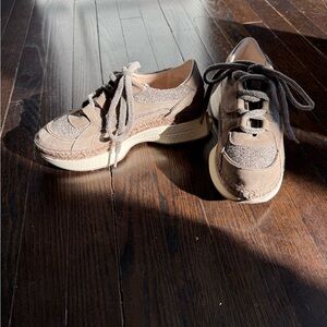 Gaimo Grey and Brown Women's Jute and Cotton Sneakers